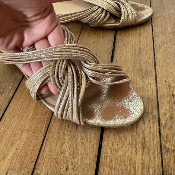 Loeffler Randall Gold Metallic Strappy Knotted Sandals 8.5 - Picture 4 of 7